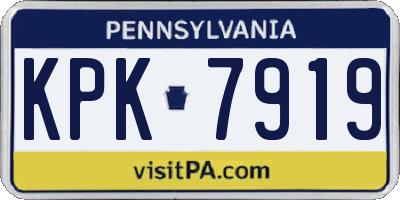 PA license plate KPK7919