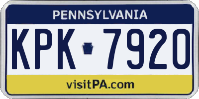 PA license plate KPK7920