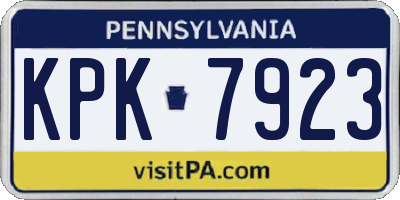 PA license plate KPK7923