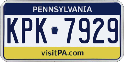 PA license plate KPK7929