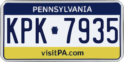 PA license plate KPK7935