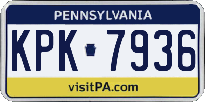 PA license plate KPK7936