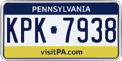 PA license plate KPK7938