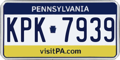 PA license plate KPK7939