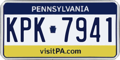 PA license plate KPK7941