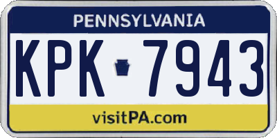 PA license plate KPK7943