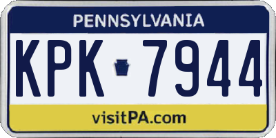 PA license plate KPK7944