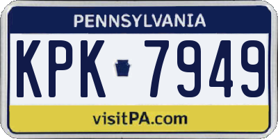 PA license plate KPK7949
