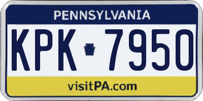 PA license plate KPK7950
