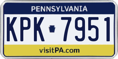 PA license plate KPK7951