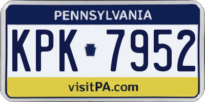 PA license plate KPK7952
