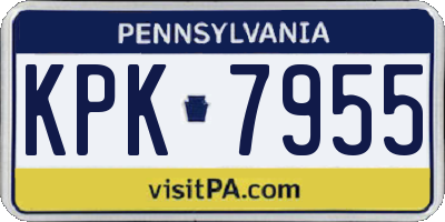 PA license plate KPK7955
