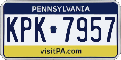 PA license plate KPK7957