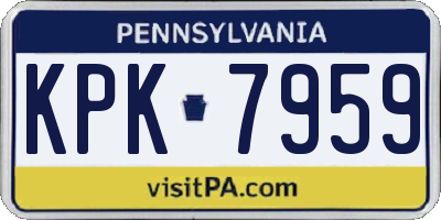 PA license plate KPK7959