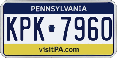 PA license plate KPK7960