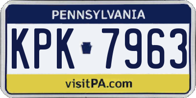 PA license plate KPK7963