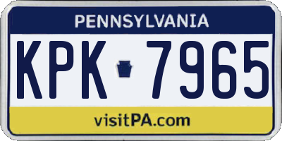 PA license plate KPK7965