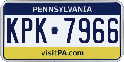 PA license plate KPK7966