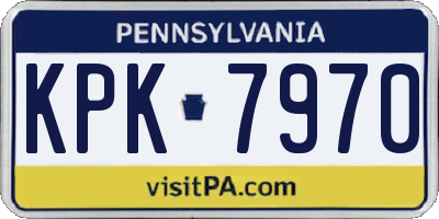 PA license plate KPK7970