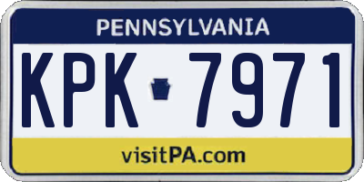 PA license plate KPK7971