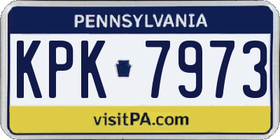 PA license plate KPK7973