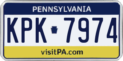 PA license plate KPK7974