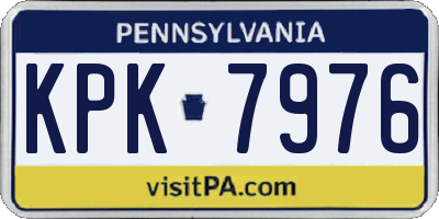 PA license plate KPK7976