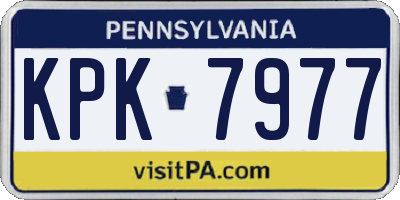 PA license plate KPK7977