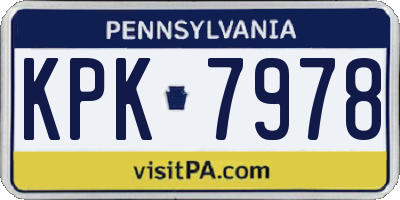 PA license plate KPK7978