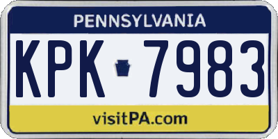 PA license plate KPK7983