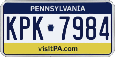PA license plate KPK7984