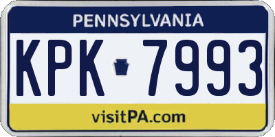 PA license plate KPK7993