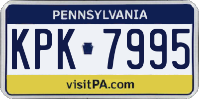 PA license plate KPK7995