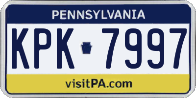 PA license plate KPK7997
