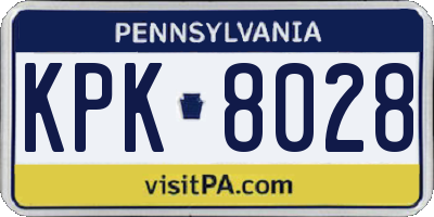 PA license plate KPK8028