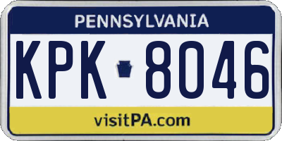 PA license plate KPK8046
