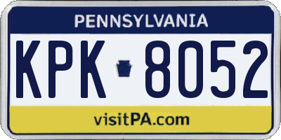 PA license plate KPK8052