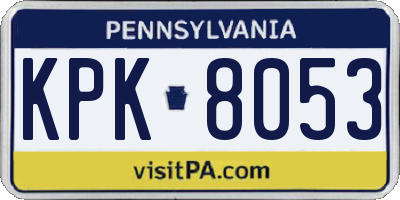 PA license plate KPK8053