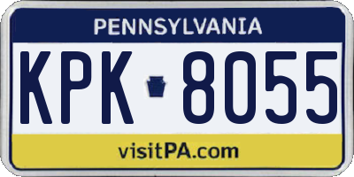 PA license plate KPK8055