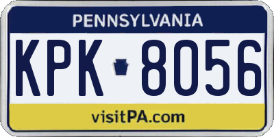 PA license plate KPK8056