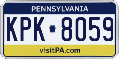 PA license plate KPK8059