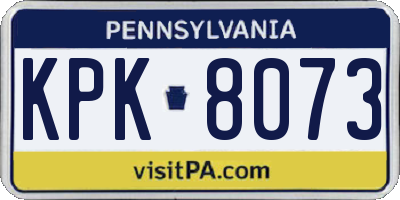 PA license plate KPK8073