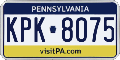 PA license plate KPK8075