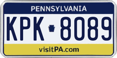 PA license plate KPK8089
