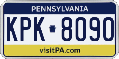 PA license plate KPK8090