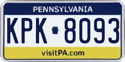 PA license plate KPK8093