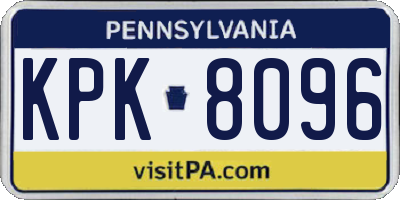 PA license plate KPK8096