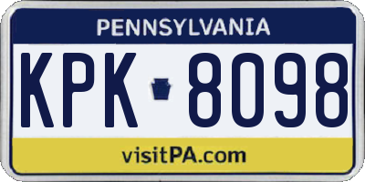 PA license plate KPK8098
