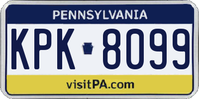PA license plate KPK8099
