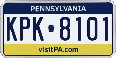 PA license plate KPK8101